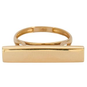 Bague en or jaune 18 carats – 2.18 gr Or 750/1000 – design rectangulaire élégant – Style moderne et raffiné – Salia Gold Paris