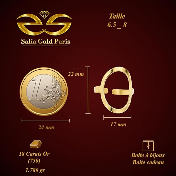 Bague – or 18 carats – 1.78 gr – ovale harmonieux ajustable qui épouse la main – Valeur refuge – Idée cadeau – poinçon 750 – Certificat d’authenticité – Salia Gold Paris - Image 4