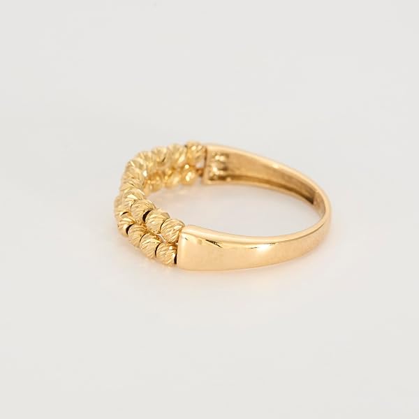 Bague – or 18 carats – 2.75 gr – design à deux rangs de boules facettées, élégance raffinée – symbole élégant – Valeur refuge – Idée cadeau – poinçon 750 – Certificat d’authenticité – Salia Gold Paris - Image 8