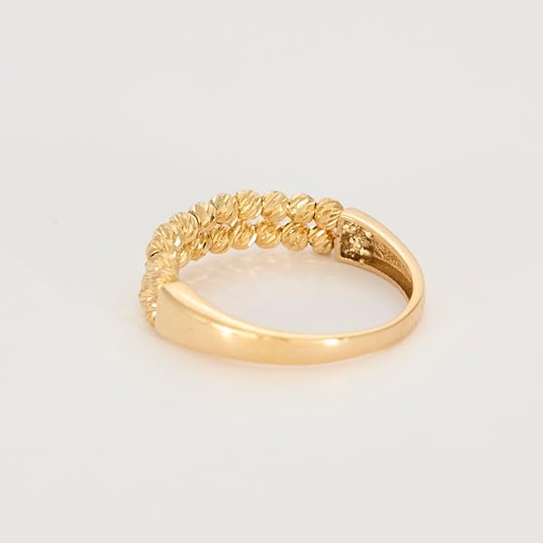Bague – or 18 carats – 2.75 gr – design à deux rangs de boules facettées, élégance raffinée – symbole élégant – Valeur refuge – Idée cadeau – poinçon 750 – Certificat d’authenticité – Salia Gold Paris - Image 9