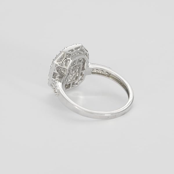 Bague – or blanc 18 carats – 2.93 gr – octogonal serti de pierres blanches, éclat absolu – Valeur refuge – Idée cadeau – poinçon 750 – Certificat d’authenticité – Salia Gold Paris - Image 9