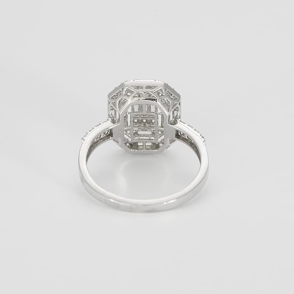 Bague – or blanc 18 carats – 2.93 gr – octogonal serti de pierres blanches, éclat absolu – Valeur refuge – Idée cadeau – poinçon 750 – Certificat d’authenticité – Salia Gold Paris - Image 10