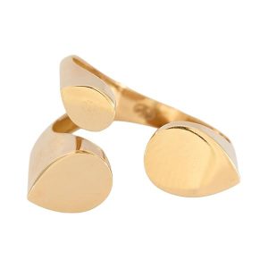 Bague or jaune 18 carats 2,91 gr Or 750/1000 – Design goutte d’or géométrique ouvert – Élégance contemporaine & fabrication artisanale – Salia Gold Paris