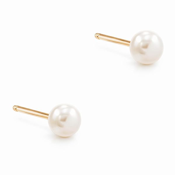 Boucles d’oreilles Avant et arrière – or 18 carats – 0.44 gr – design Perle Blanche, 6mm – Valeur refuge – Idée cadeau – poinçon 750 – Certificat d’authenticité – Salia Gold Paris