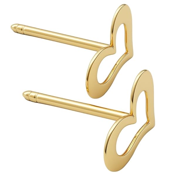 Boucles d’oreilles Bouton pressoir Femme – or 18 carats – 0.59 gr – design cœur ajouré, élégance intemporelle – Valeur refuge – Idée cadeau – poinçon 750 – Certificat d’authenticité – Salia Gold Paris