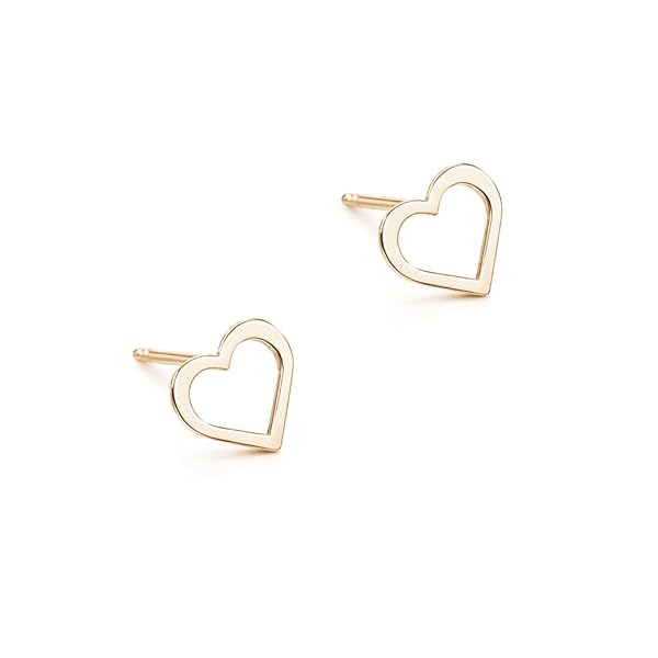 Boucles d’oreilles Bouton pressoir Femme – or 18 carats – 0.69 gr – design boucles cœur discrètes, élégante – Valeur refuge – Idée cadeau – poinçon 750 – Certificat d’authenticité – Salia Gold Paris