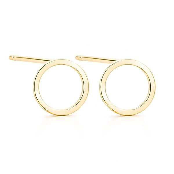 Boucles d’oreilles Bouton pressoir – or 18 carats – 0.59 gr – circulaires discrètes, hypoallergéniques – Valeur refuge – Idée cadeau – poinçon 750 – Certificat d’authenticité – Salia Gold Paris