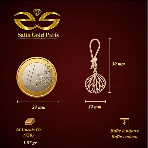 Boucles d'oreilles Feuille Nervurée — Goutte Feuille Nervuree Bijou — Bijou Tendance - Image 3