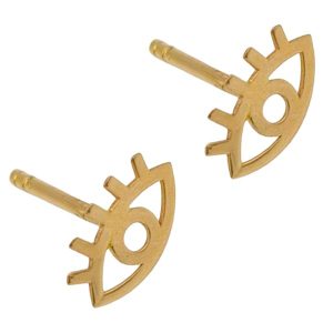Boucles d’oreilles œil en or jaune 18 carats – 0.52 gr Or 750/1000 – design symbolique et raffiné – Élégance intemporelle – Salia Gold Paris