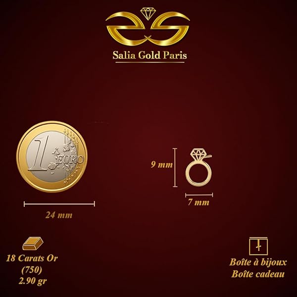 Boucles d'oreilles – or 18 Carats – 0.61 gr – bague en diamant – Valeur refuge – Idée cadeau – poinçon 750 – Certificat d’authenticité – Salia Gold Paris - Image 4