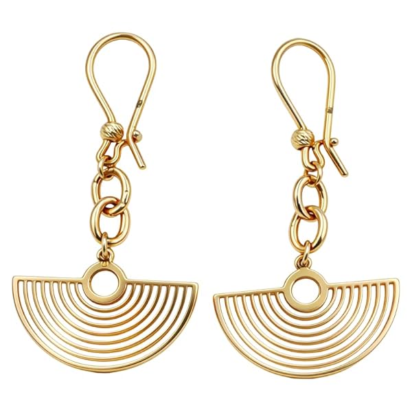 Boucles d'oreilles – or 18 Carats – 2.44 gr – Motif géométrique en demi-cercle – Valeur refuge – Idée cadeau – poinçon 750 – Certificat d’authenticité – Salia Gold Paris