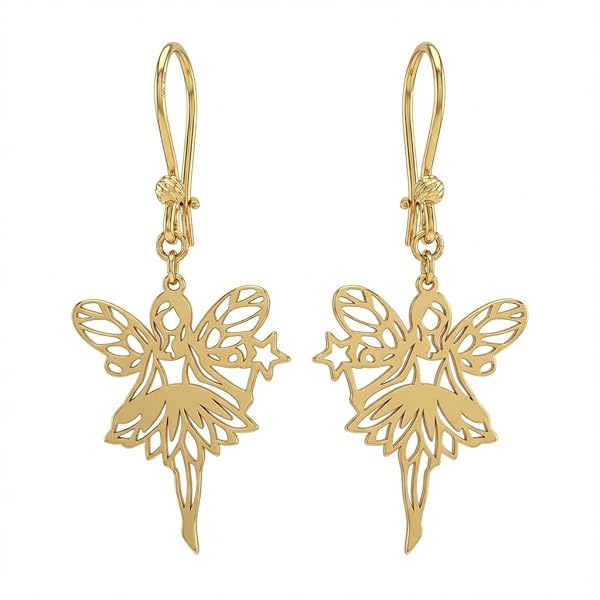 Boucles d'oreilles – or 18 Carats – 2.60 gr – design fée délicate – Valeur refuge – Idée cadeau – poinçon 750 – Certificat d’authenticité – Salia Gold Paris