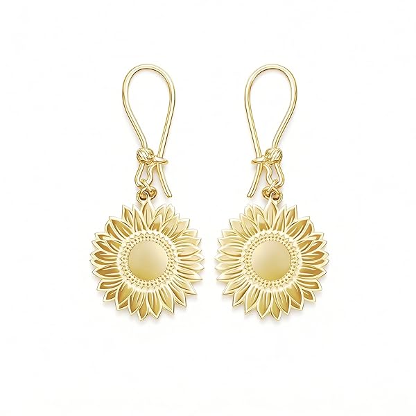 Boucles d'oreilles – or 18 Carats – 4.01 gr – motif tournesol – Valeur refuge – Idée cadeau – poinçon 750 – Certificat d’authenticité – Salia Gold Paris