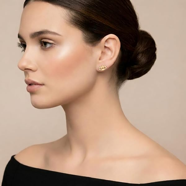 Boucles d’oreilles – or 18 carats – 0.52 gr – En forme d’œil et élégance – Valeur refuge – Idée cadeau – poinçon 750 – Certificat d’authenticité – Salia Gold Paris - Image 4
