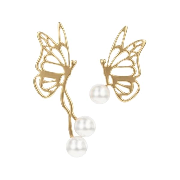 Boucles d’oreilles – or 18 carats – 1.15 gr – papillons dansants et gouttes de rosée perlées – Valeur refuge – Cadeau – poinçon 750 – Certificat d’authenticité – Salia Gold Paris