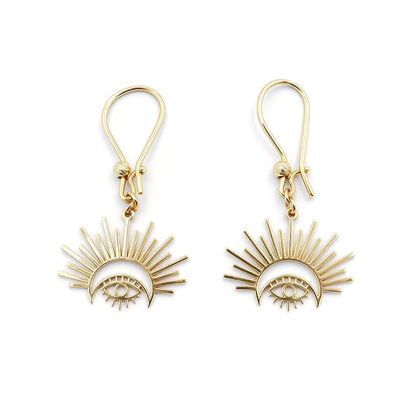 Boucles d'oreilles – or 18 carats – 2.01 gr – Motif Soleil et Œil – Valeur refuge – Idée cadeau – poinçon 750 – Certificat d’authenticité – Salia Gold Paris