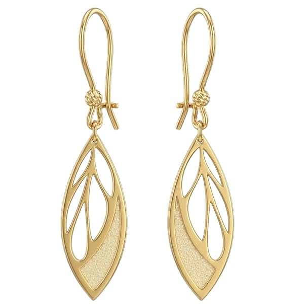 Boucles d'oreilles – or 18 carats – 2.09 gr – Feuille magnifique en clair-obscur – Valeur refuge – Idée cadeau – poinçon 750 – Certificat d’authenticité – Salia Gold Paris