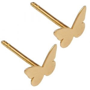 Boucles d’oreilles puces or jaune 18 carats 0.62gr Or 750/1000 – design papillon plein, finition brillante artisanale – Salia Gold Paris
