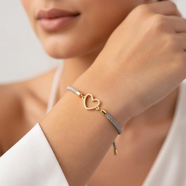 Bracelet Femme – or 18 carats – 0.25 gr – plaque cœur, cordon tressé – Valeur refuge – Idée cadeau – poinçon 750 – Certificat d’authenticité – Salia Gold Paris - Image 3