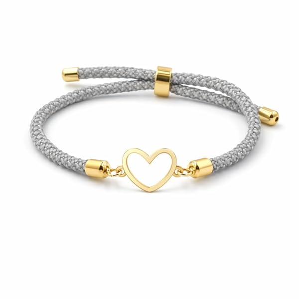 Bracelet Femme – or 18 carats – 0.25 gr – plaque cœur, cordon tressé – Valeur refuge – Idée cadeau – poinçon 750 – Certificat d’authenticité – Salia Gold Paris