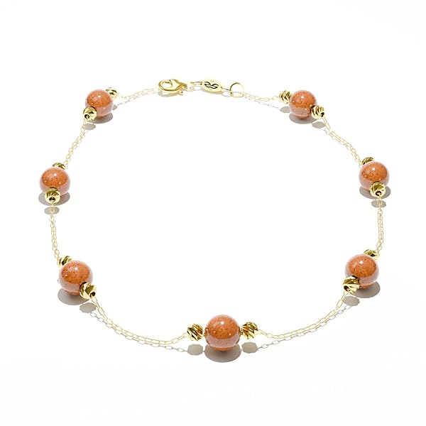 Bracelet Femme – or 18 carats – 1.05 gr – design pierres brillantes couleur brique – symbole élégant – Valeur refuge – Idée cadeau – poinçon 750 – Certificat d’authenticité – Salia Gold Paris