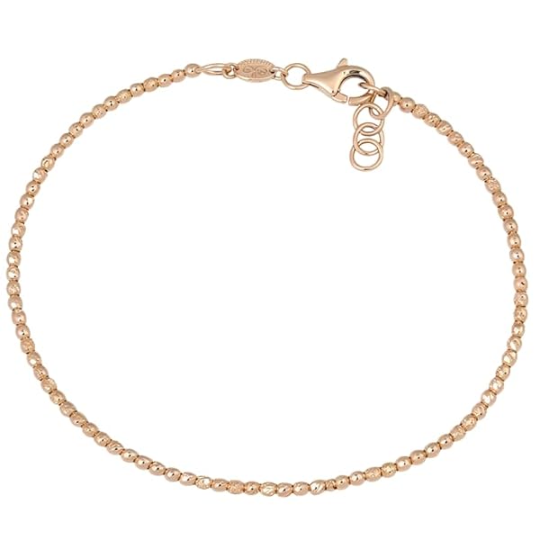 Bracelet – Or jaune 18 Carats – 4.090 gr – Rangée de boules dorées facettées – Personnalisable - Valeur refuge – Idée cadeau – poinçon 750 – Certificat d’authenticité – Salia Gold Paris