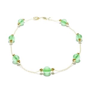 Bracelet en or 18 carats avec pierres vertes translucides – Élégance naturelle et design raffiné 1.14 gr Or 750/1000 sans pierres – Cadeau intemporel femme – Salia Gold Paris