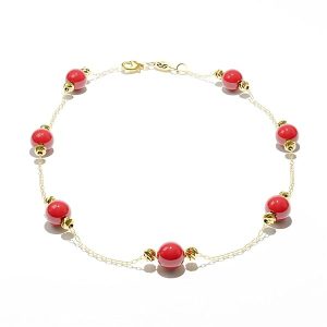 Bracelet en or jaune 18 carats avec pierres rouges brillantes – Design raffiné et éclat intemporel 0.95 gr Or 750/1000 sans pierres – Cadeau élégant – Salia Gold Paris