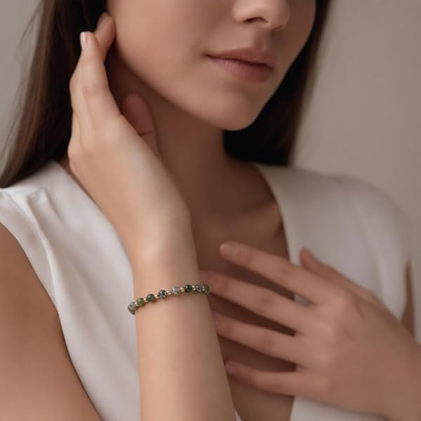 Bracelet – or 18 Carats – 0.56 gr – pierres de jade verte haute qualité, 20 boules or facettées – Valeur refuge – Idée cadeau – 750 – Certificat – Salia Gold Paris - Image 3