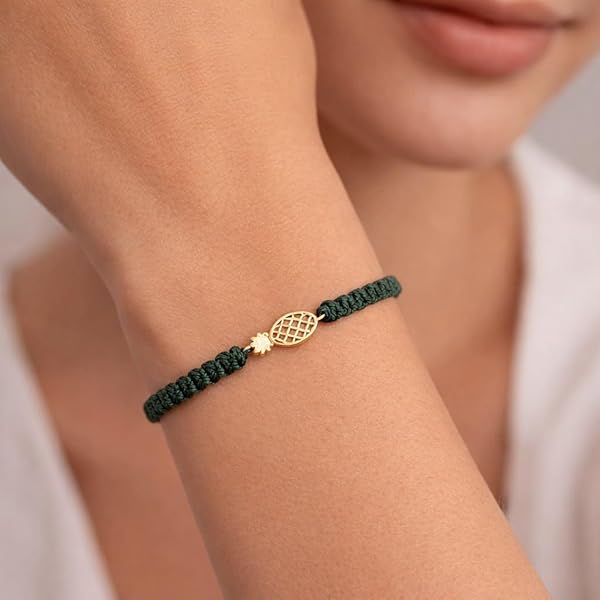 Bracelet – or 18 carats – 0.20 gr – ananas miniature, cordon design fruité – Valeur refuge – Idée cadeau – poinçon 750 – Certificat d’authenticité – Salia Gold Paris - Image 3