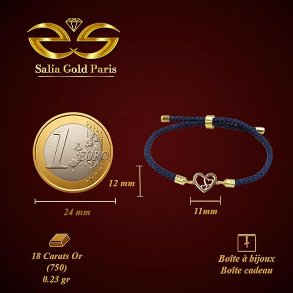 Bracelet – or 18 carats – 0.23 gr – design minimaliste motif cœur, élégance intemporelle – symbole élégant – Valeur refuge – Idée cadeau – poinçon 750 – Certificat d’authenticité – Salia Gold Paris - Image 4