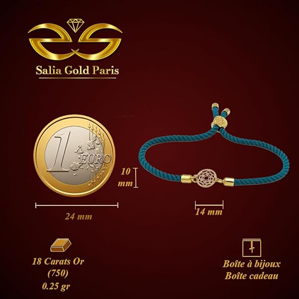 Bracelet – or 18 carats – 0.25 gr – dream catcher sur cordon, élégance – Valeur refuge – Idée cadeau – poinçon 750 – Certificat d’authenticité – Salia Gold Paris - Image 4