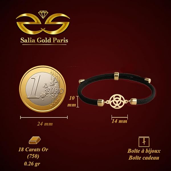 Bracelet – or 18 carats – 0.26 gr – motif floral ajouré, élégance – Valeur refuge – Idée cadeau – poinçon 750 – Certificat d’authenticité – Salia Gold Paris - Image 4