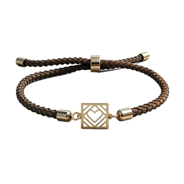 Bracelet – or 18 carats – 0.27 gr – design plaque élégante, un carré avec un cœur au centre – symbole élégant – Valeur refuge – Idée cadeau – poinçon 750 – Certificat d’authenticité – Salia Gold Paris