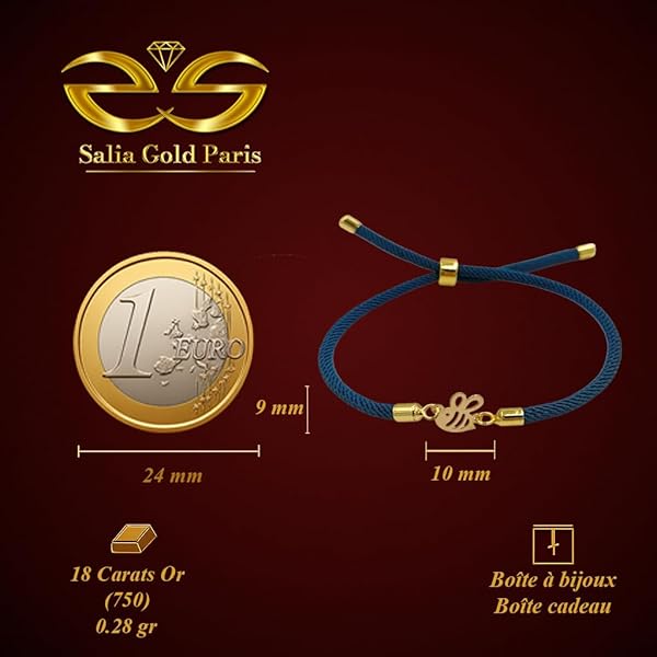 Bracelet – or 18 carats – 0.28 gr – design minimaliste motif abeille, élégance intemporelle – symbole élégant – Valeur refuge – Idée cadeau – poinçon 750 – Certificat d’authenticité – Salia Gold Paris - Image 4