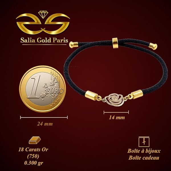 Bracelet – or 18 carats – 0.30 gr – plaque rose délicate – Valeur refuge – Idée cadeau – poinçon 750 – Certificat d’authenticité – Salia Gold Paris - Image 4