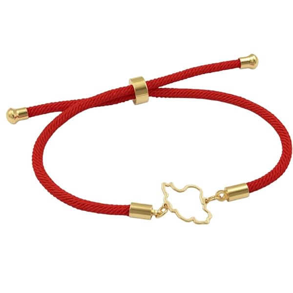 Bracelet – or 18 carats – 0.320 gr – Belle carte de l’Iran ajourée sur cordon – Personnalisable – Valeur refuge – Cadeau – 750 – Certificat d’authenticité – Salia Gold Paris