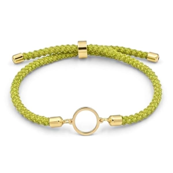 Bracelet – or 18 carats – 0.33 gr – cordon textile avec plaque ronde minimaliste – Valeur refuge – Idée cadeau – poinçon 750 – Certificat d’authenticité – Salia Gold Paris