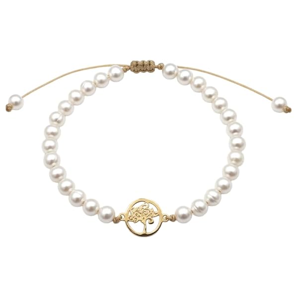 Bracelet – or 18 carats – 0.35 gr – arbre de vie et perles – Valeur refuge – Idée cadeau – poinçon 750 – Certificat d’authenticité – Salia Gold Paris
