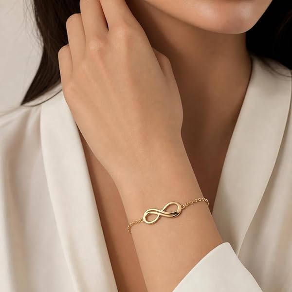 Bracelet – or 18 carats – 2.320 gr – Tres joli plaque infini élégante – Valeur refuge – Idée Cadeau – Poinçon 750 – Certificat d’authenticité – Salia Gold Paris - Image 3