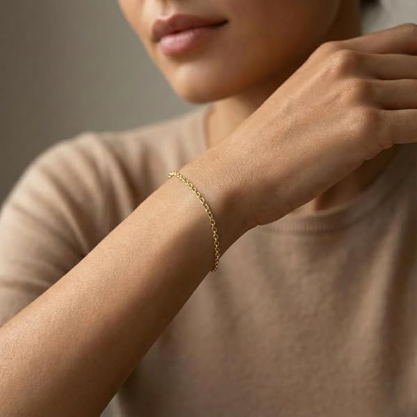 Bracelet – or 18 carats – 2.45 gr – design Noura, maillons ronds 3 mm, élégance – Valeur refuge – Idée cadeau – poinçon 750 – Certificat d’authenticité – Salia Gold Paris - Image 3