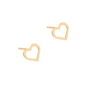 Clous d'oreilles cœur en or jaune 18 carats – Boucles discrètes femme élégante –0.69 gr original or 750 – Salia Gold Paris