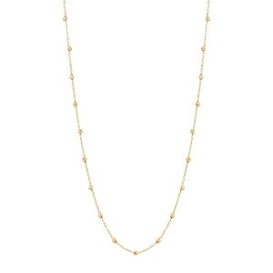 Collier Femme en Or Jaune 18 Carats – Chaîne Élégante avec Petites Perles en or facettée – 2.24 gr Or 750/1000 pour Toutes Occasions – Salia Gold Paris