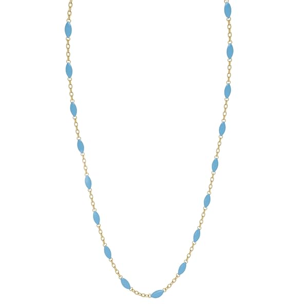 Collier Femme – or 18 carats – 1.12 gr – design délicat émaillé bleu, élégance intemporelle – symbole élégant – Valeur refuge – Idée cadeau – poinçon 750 – Certificat d’authenticité – Salia Gold Paris