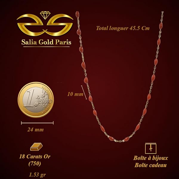 Collier Délicat Émaillé Rouge — Bijou Coloré du Quotidien, Idée Cadeau – Image 3