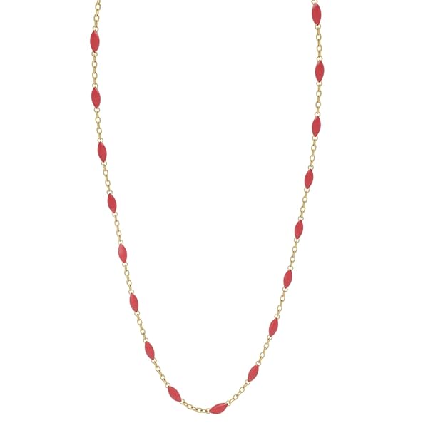 Collier Femme – or 18 carats – 1.53 gr – design délicat émaillé rouge, élégance intemporelle – Valeur refuge – Idée cadeau – poinçon 750 – Certificat d’authenticité – Salia Gold Paris