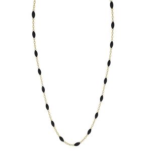 Collier en or jaune 18 carats – 1.42 gr Or 750/1000 – Chaîne délicate émaillée noire – Élégance intemporelle – Salia Gold Paris