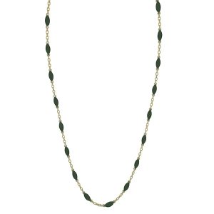 Collier en or jaune 18 carats – 1.55 gr Or 750/1000 – Chaîne délicate émaillée vert-gris – Élégance intemporelle – Salia Gold Paris