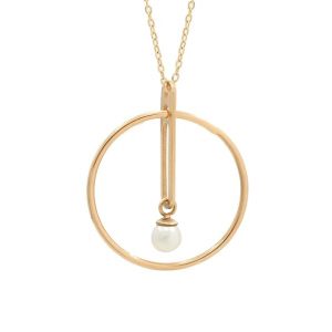 Collier femme or jaune 18 carats – Cercle moderne avec perle suspendue 2.38 Gr Or Sans perle – Élégance minimaliste et design raffiné – Salia Gold Paris