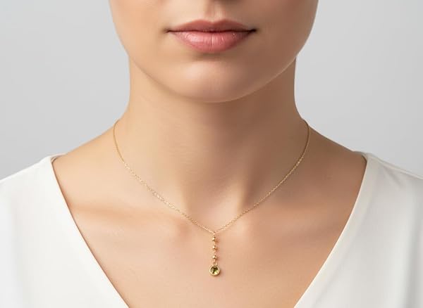 Collier – or 18 carats – 1.46 gr – pendentif boules facettées avec pierre verte – Valeur refuge – Cadeau – 750 – Certificat d’authenticité – Salia Gold Paris - Image 3